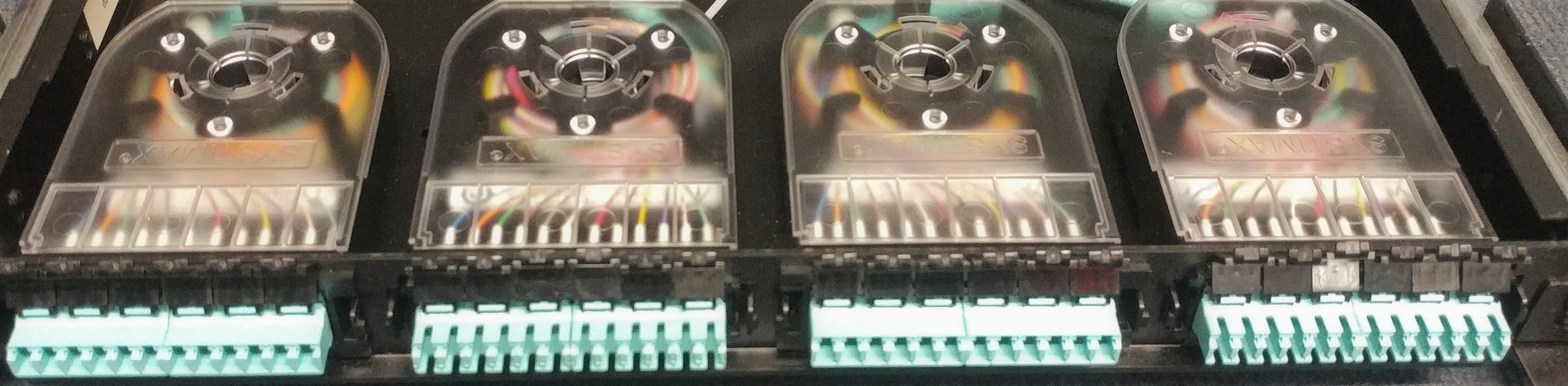 Fiber optic strands carrying light